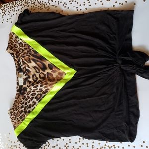Ladies leopard print multi top